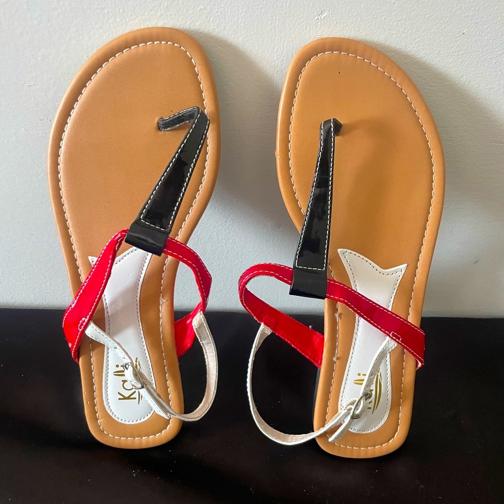 Kali Women's Stylish Red and Black Sandals